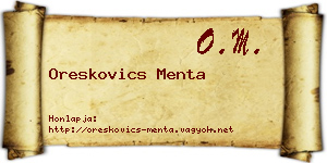 Oreskovics Menta névjegykártya