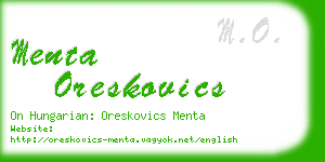 menta oreskovics business card